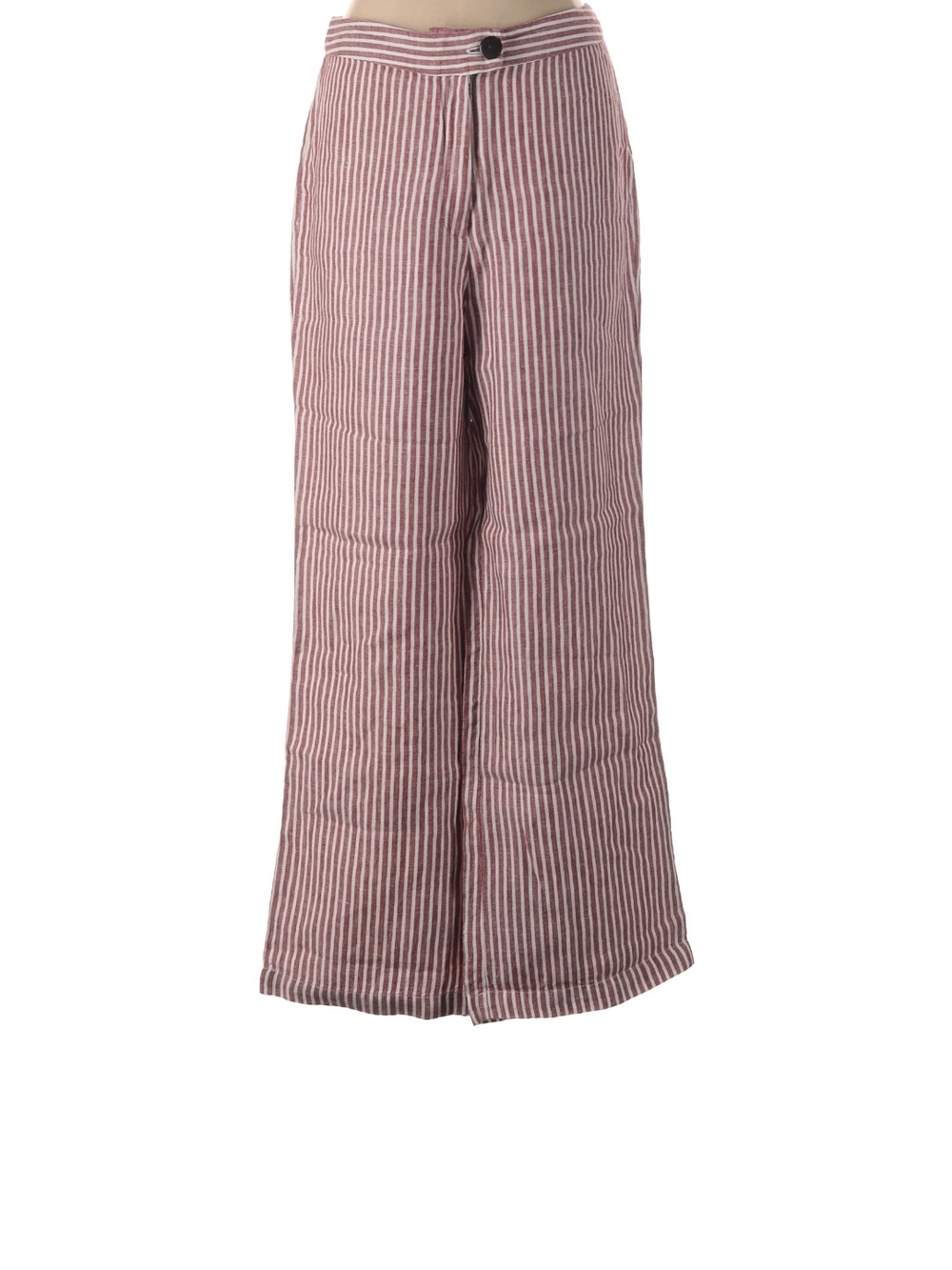 Mara Hoffman Mauve and White Striped Wide-Leg Pants